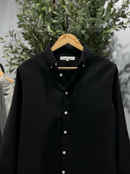 Textured Urban Black Full Sleeve Shirt
