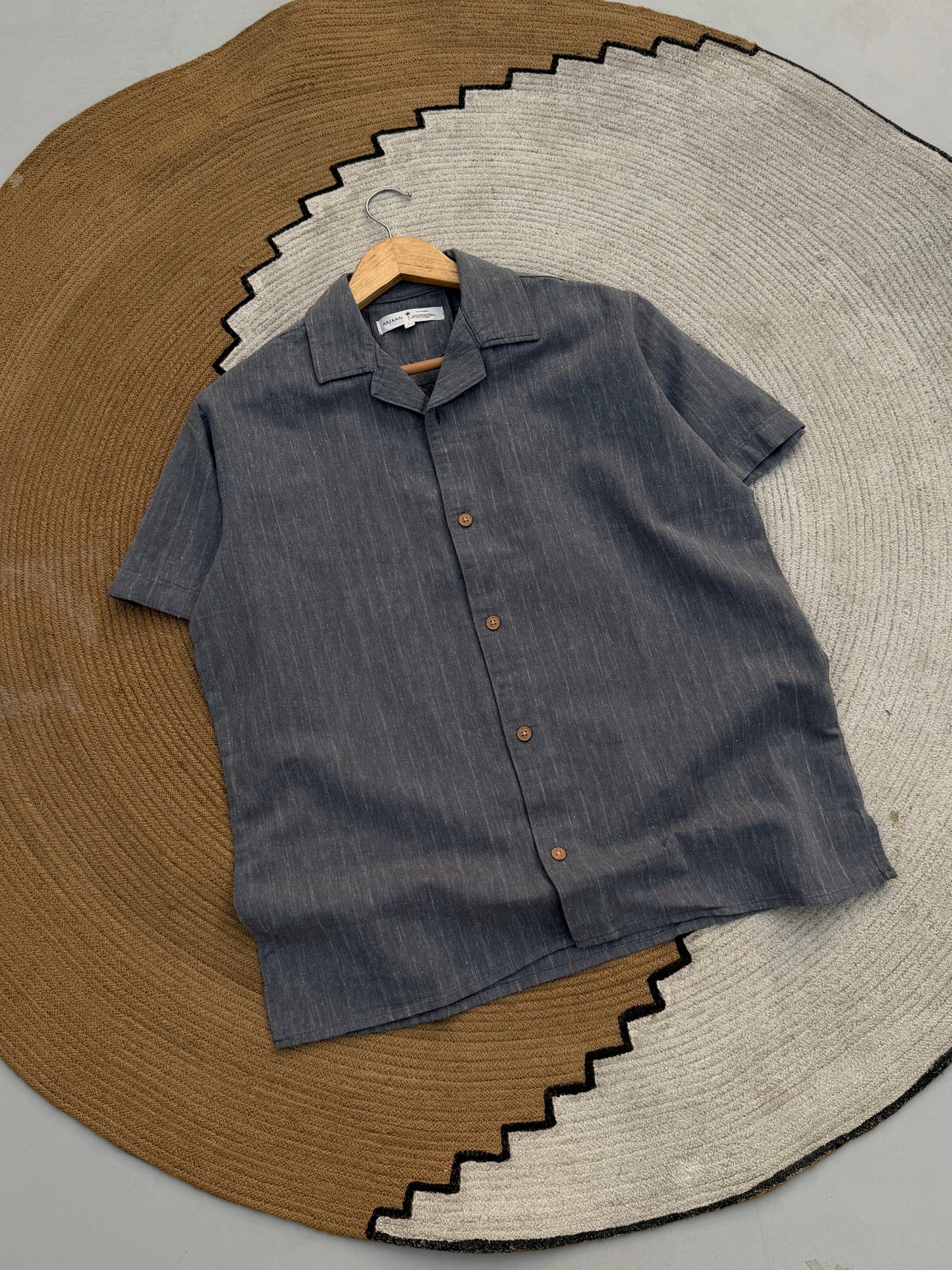 Grey Stripe Old Money Cuban Shirt