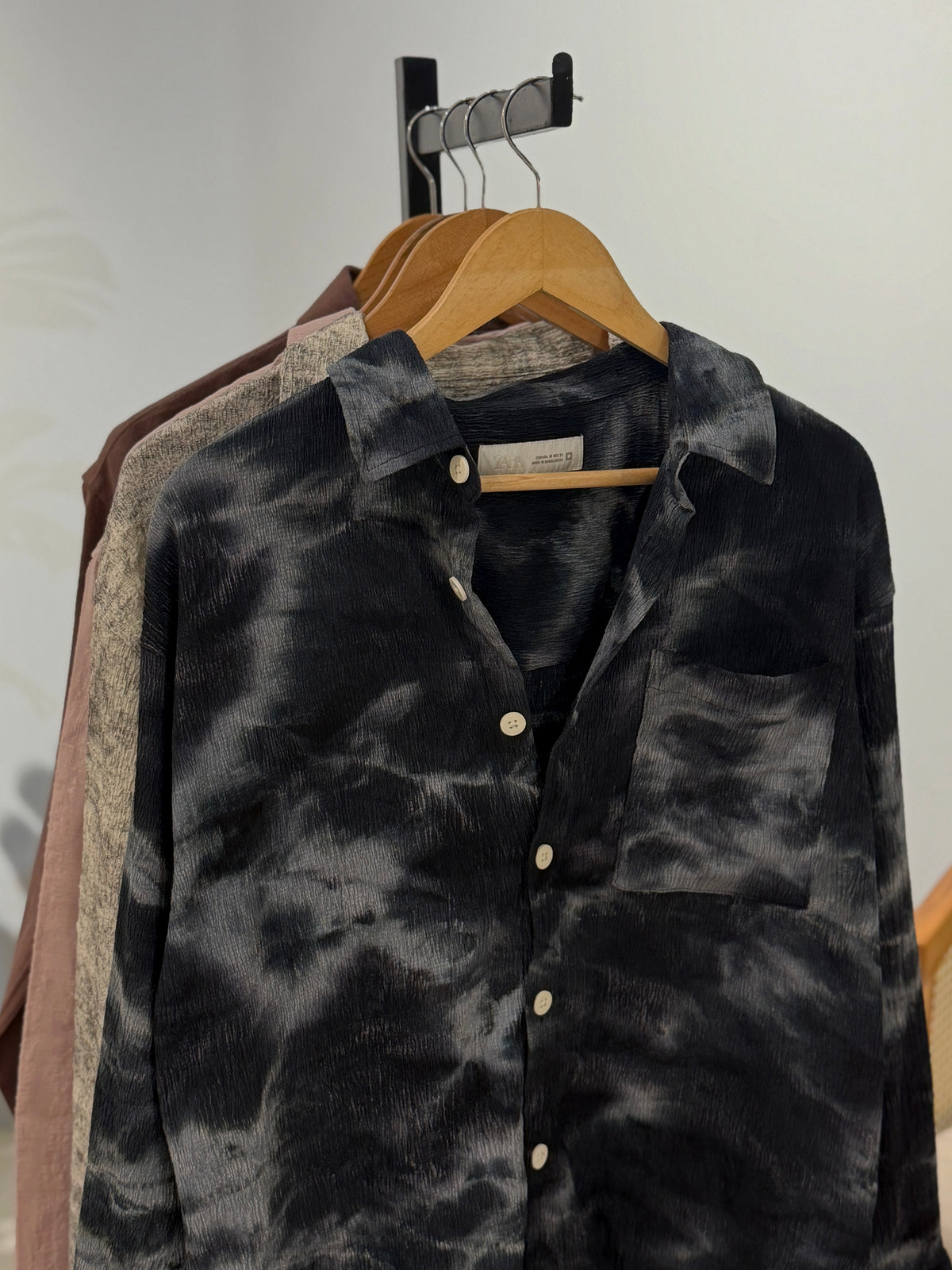 The Drape Shirt  - Black Smoke Wash