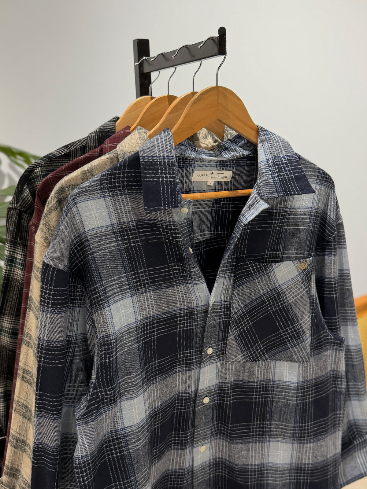 Aajkaal Flannel Shacket  - Vintage Navy Plaid