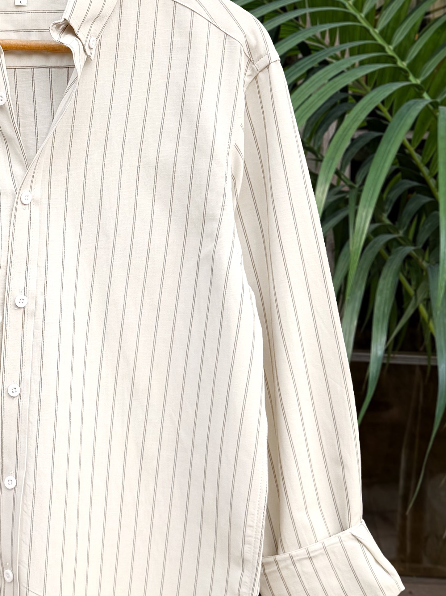 Fancy White Double Line Full Sleeve Shirt