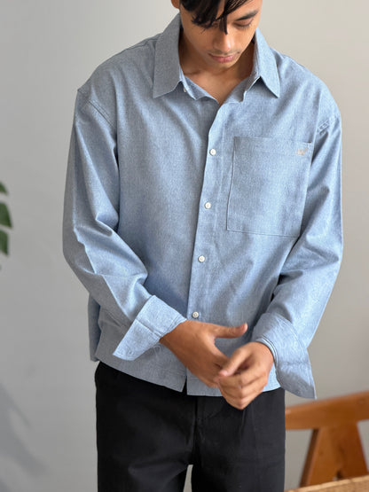 Aajkaal Flannel Shacket  - Frosted Sky Blue
