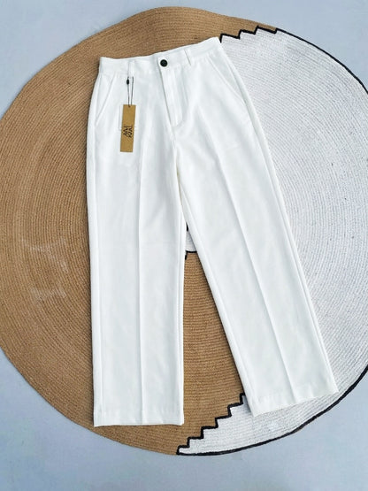 Optic White Baggy Formal Pant