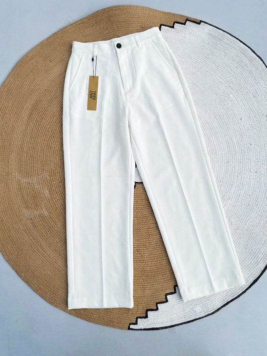 Optic White Baggy Formal Pant