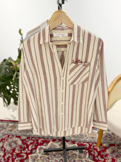 The William RW Shirt  -  Peach Stripe.