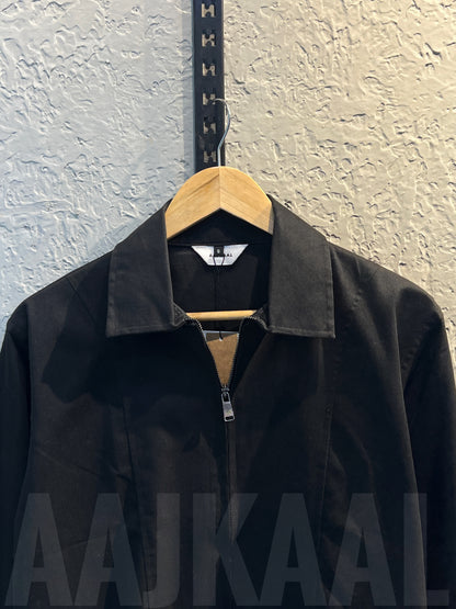Black Unisex Off-shoulder Twill jacket