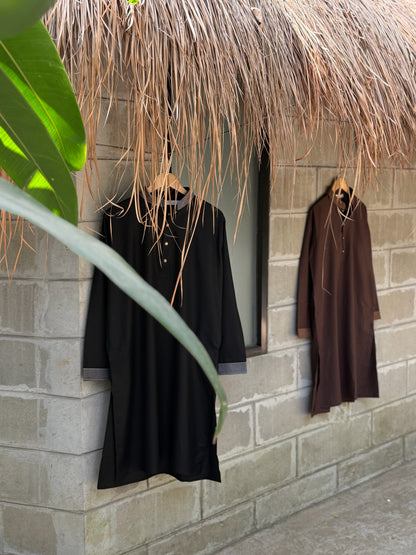 Coffee Elegant Embroidered Panjabi