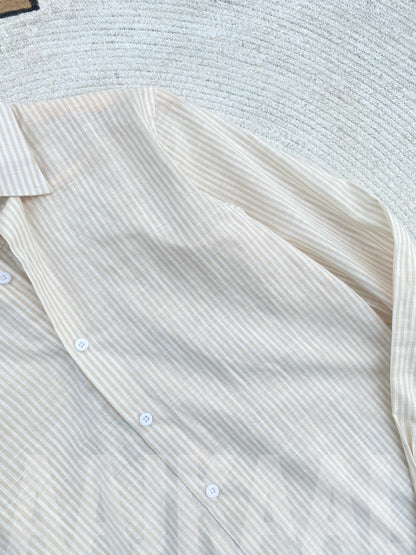 Light Beige Gentle Stripe Full Sleeve Shirt