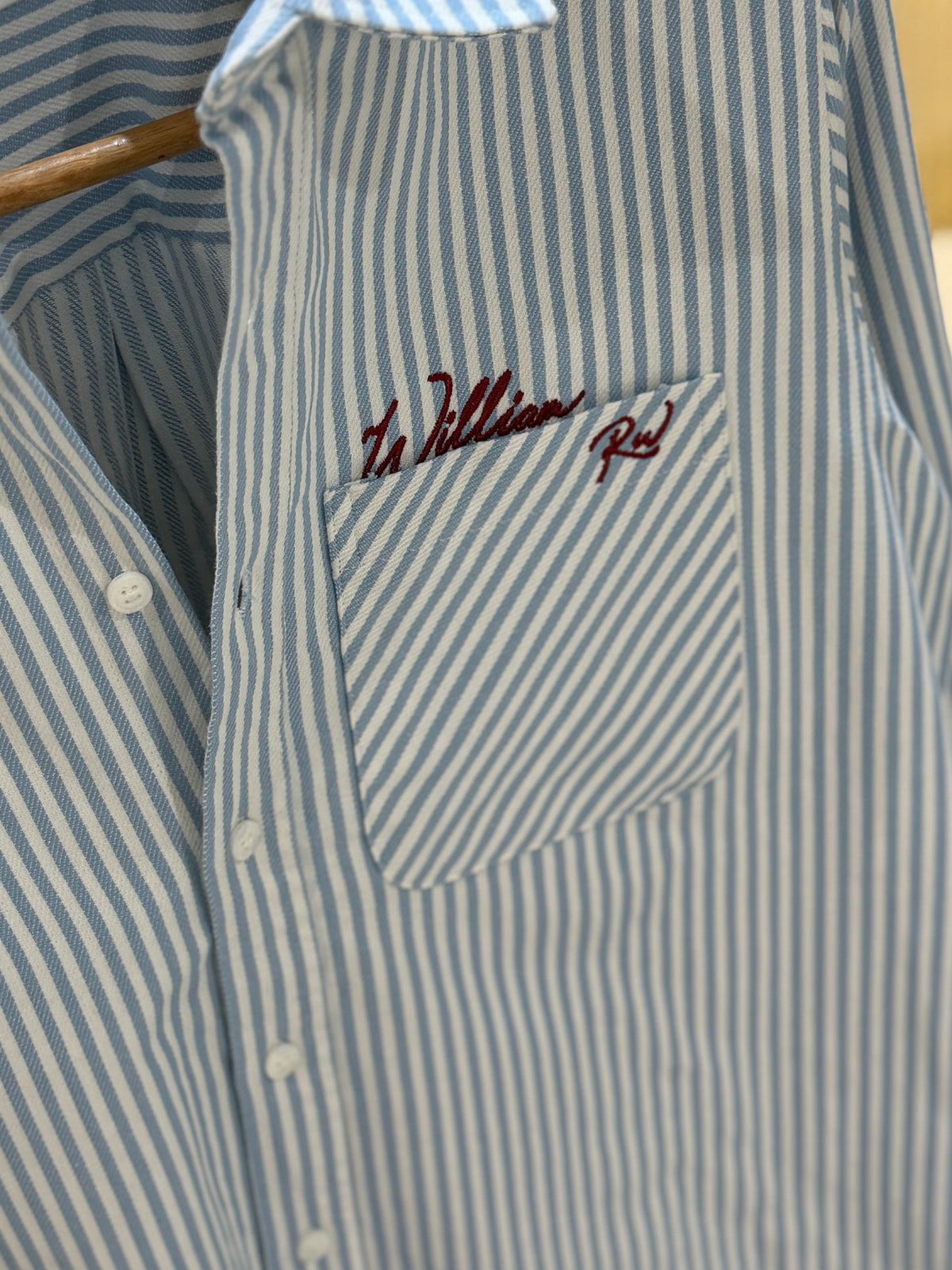 The William RW Shirt  -  Powder Blue Stripe