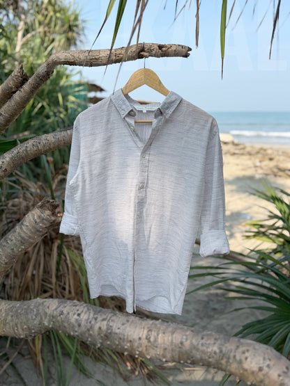 Mist Grey Soft Linen Full Sleeve Shirt