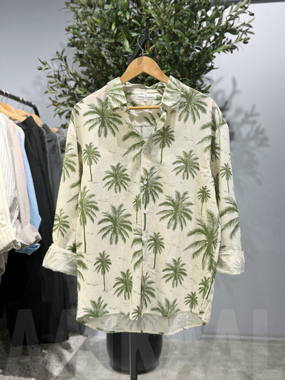Palm Tree Textured Full Sleeve Shirt