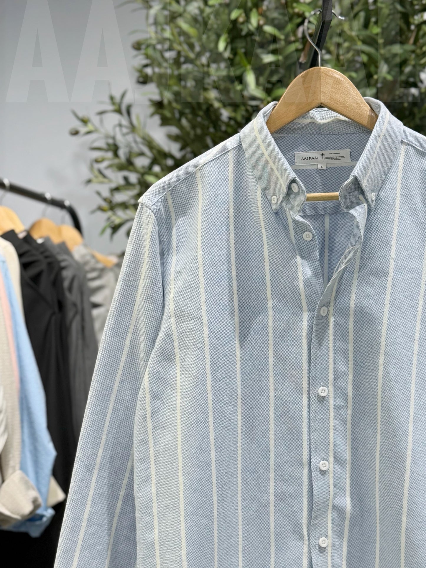 Fancy Sky Blue Stripe Full Sleeve Shirt
