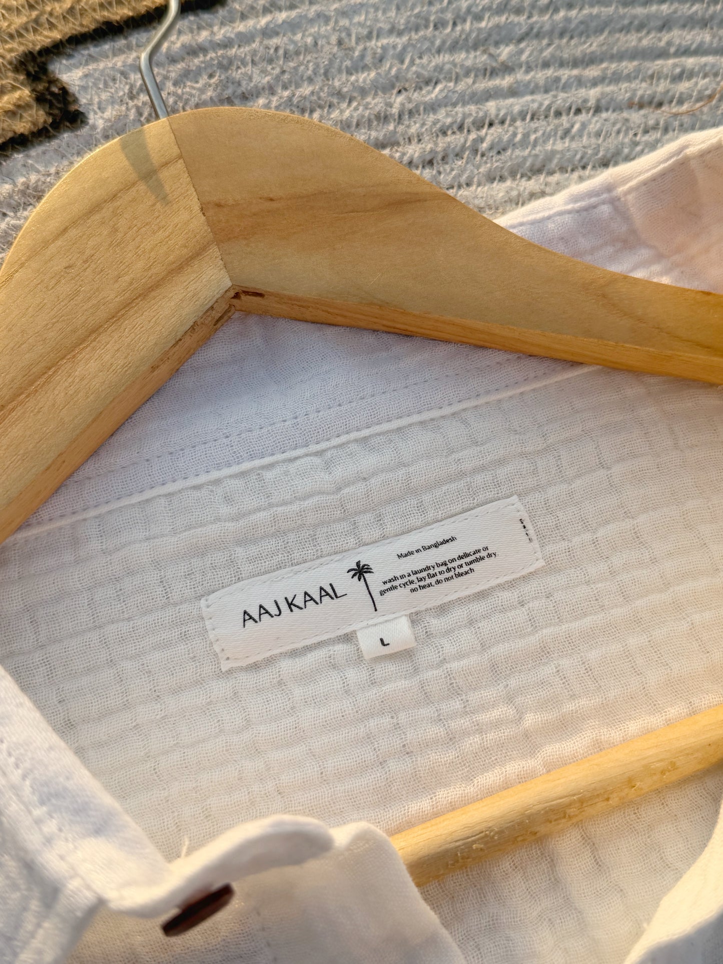 White Double Gauze Full Sleeve Shirt