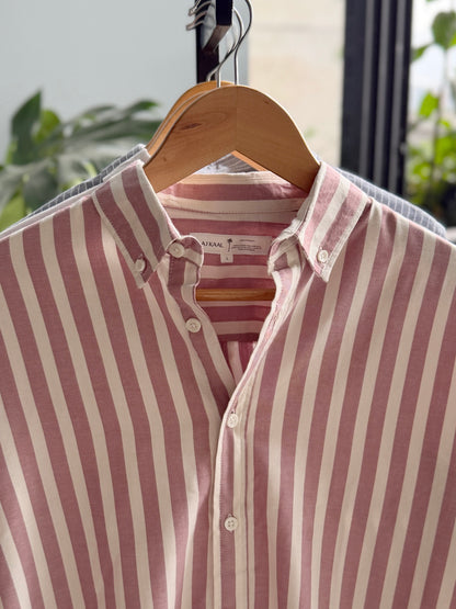 The Finesse Shirt - Peach Stripe