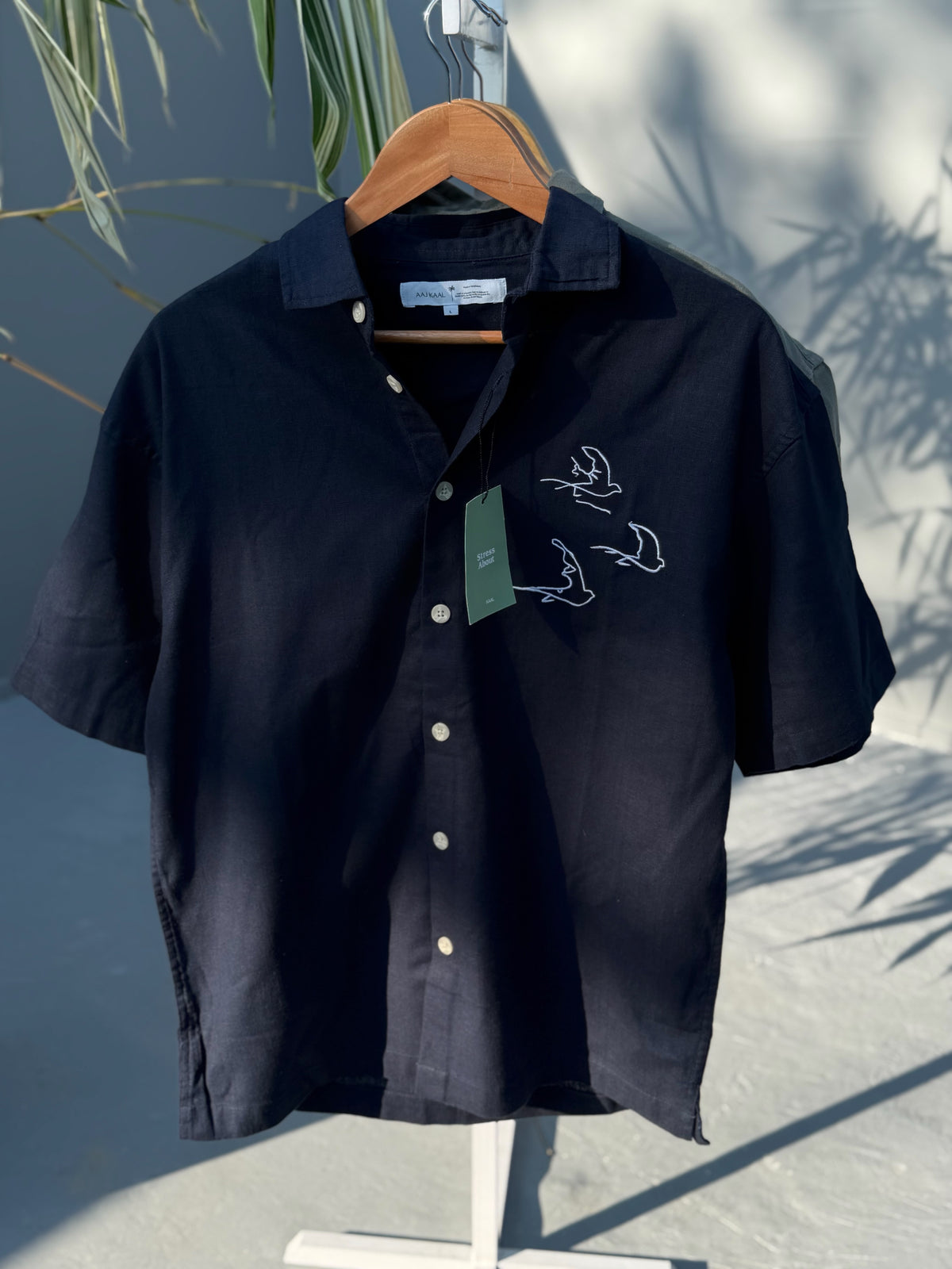 Aajkaal Baggy Half Sleeve Shirt - Navy Blue