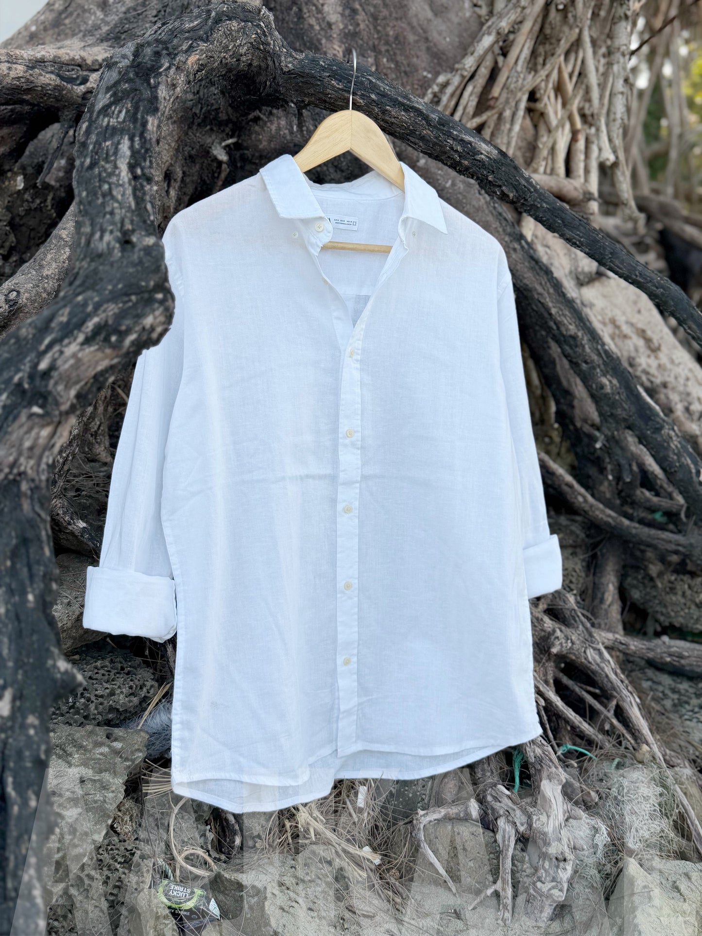 Cloud White Soft Linen Full Sleeve Shirt