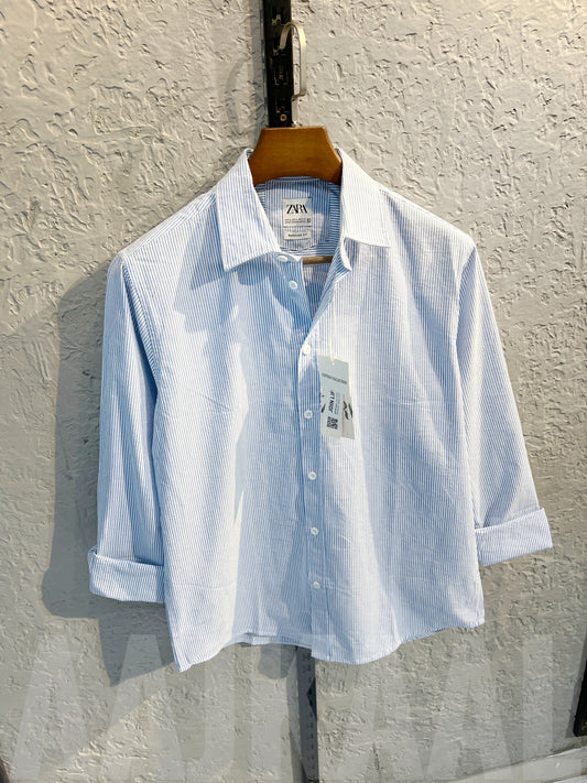 Blue Old Money Full Sleeve Shirt