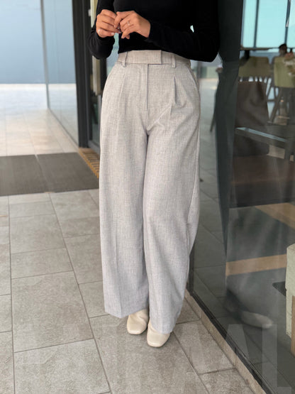Urban Stone Grey High Waist Wide Leg Pant