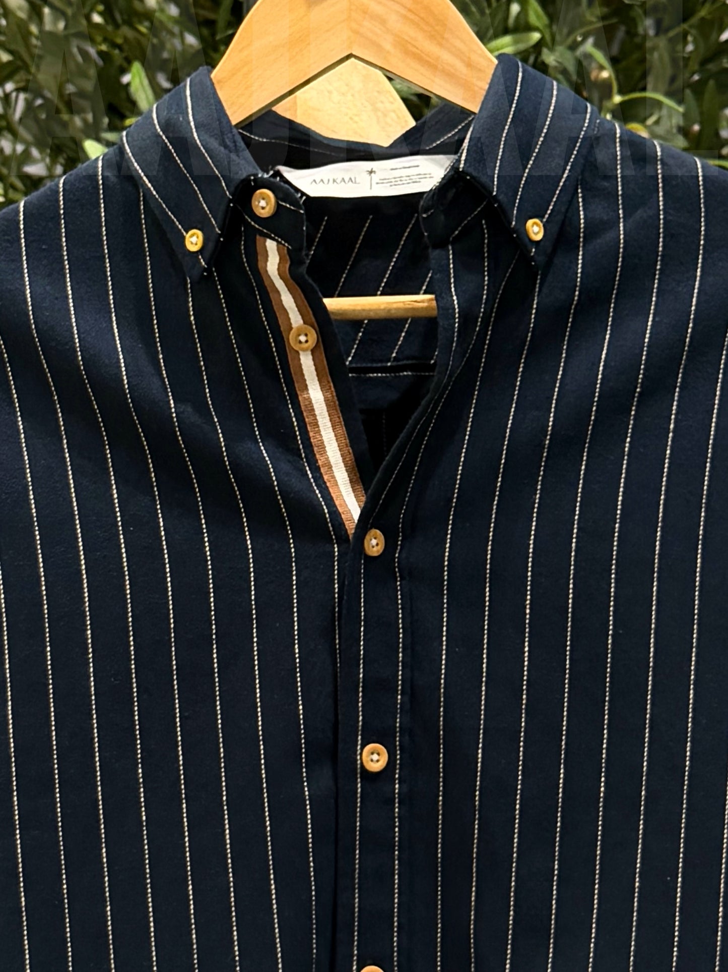 Navy Blue Old Money Full Sleeve Shirt