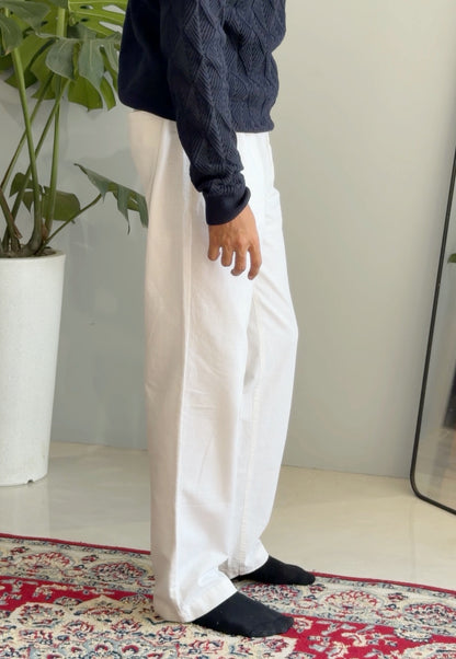 Essential Semi-Baggy Pant - White