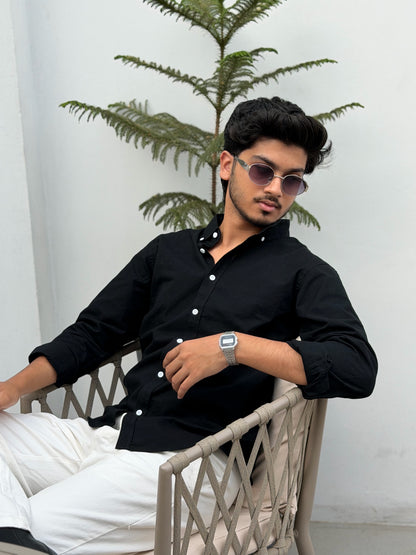 Oxford Black Full Sleeve Shirt