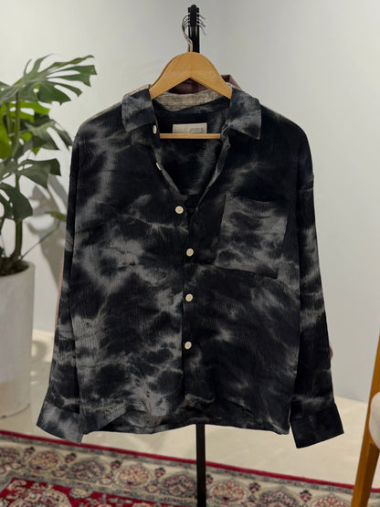 The Drape Shirt  - Black Smoke Wash