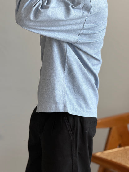 Aajkaal Flannel Shacket  - Frosted Sky Blue