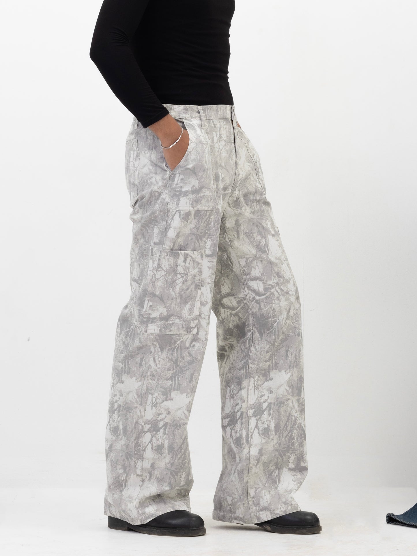 Aajkaal Stone-Wash Canvas Cargo Pant