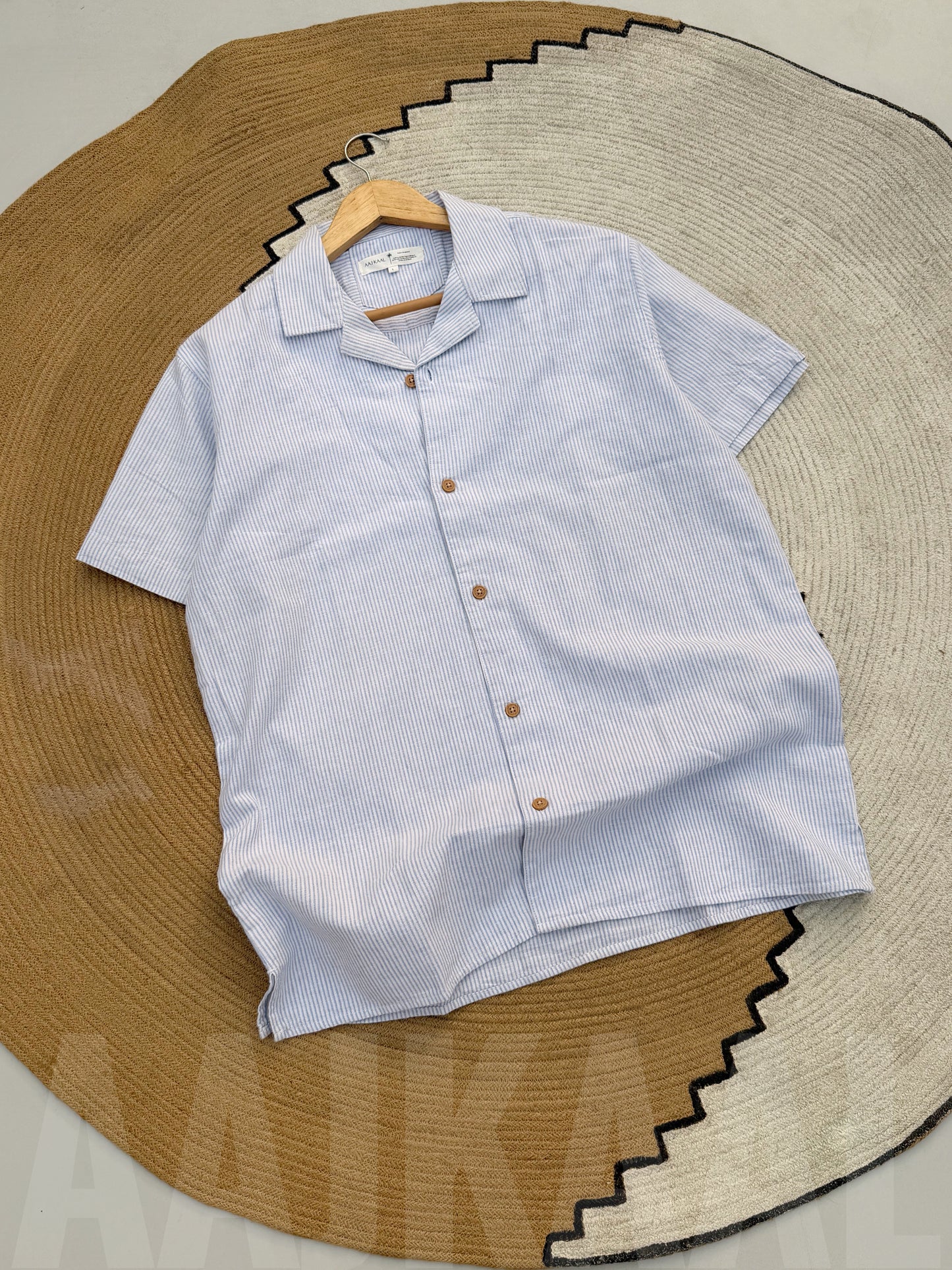 Baby blue Old Money Cuban Shirt
