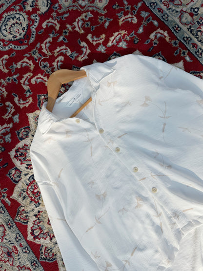 Aajkaal Printed Baggy Shirt - White