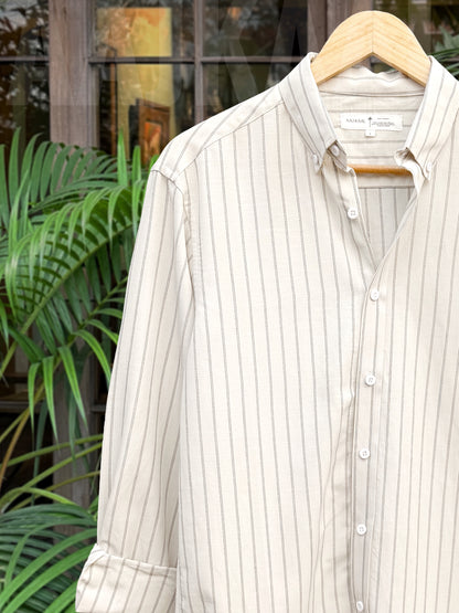 Fancy White Double Line Full Sleeve Shirt