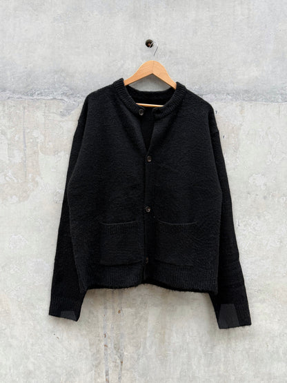 Round Neck Knitted Sweater - Black