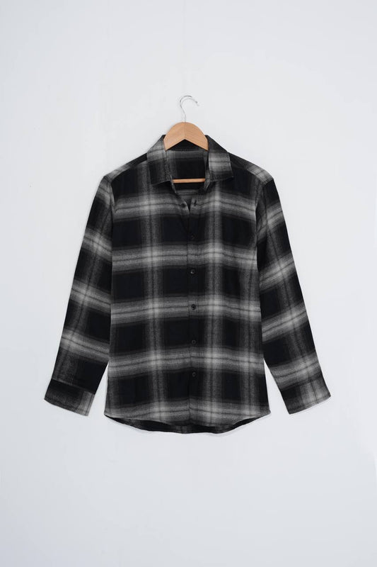 Black Flannel Full Sleeve Shirt