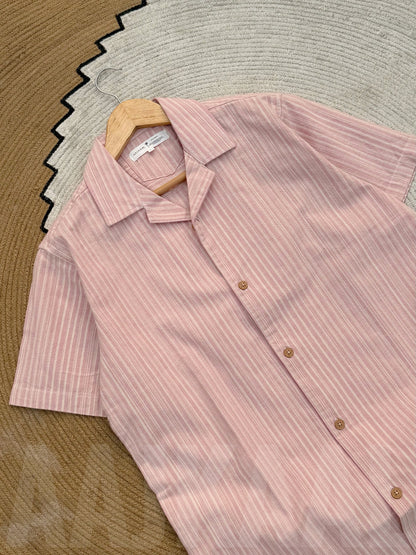 Baby Pink Old Money Cuban Shirt
