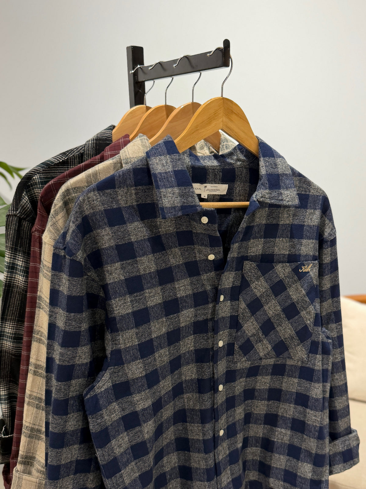 Aajkaal Flannel Shacket  - Midnight Blue Check.