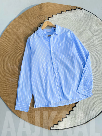 New Fancy Sky Blue Full Sleeve Shirt