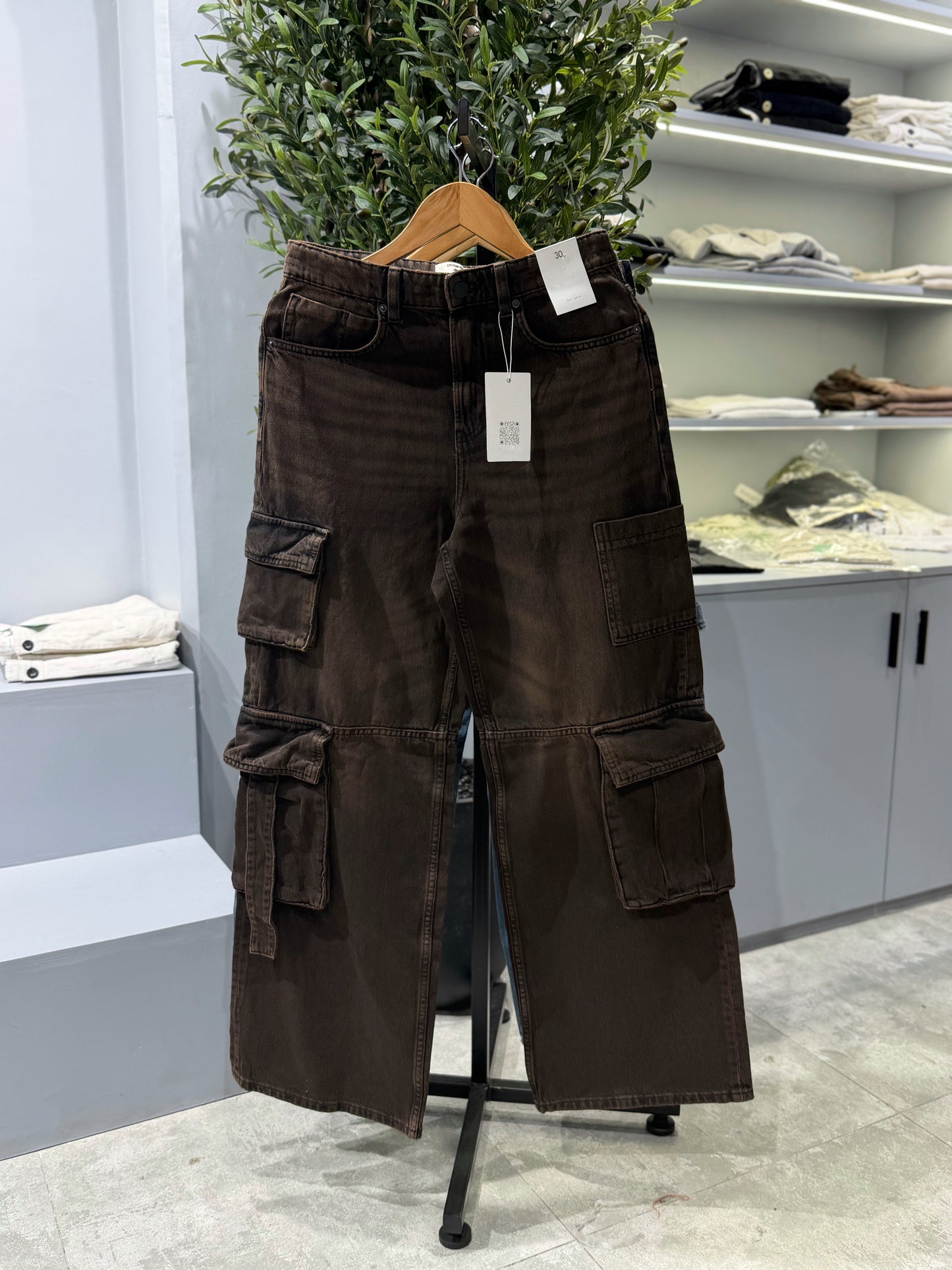Aajkaal Red Mocha Drift Cargo Denim