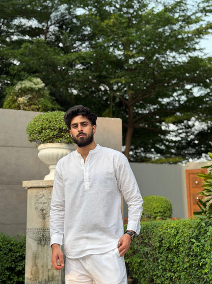 Aajkaal White Henley Katua
