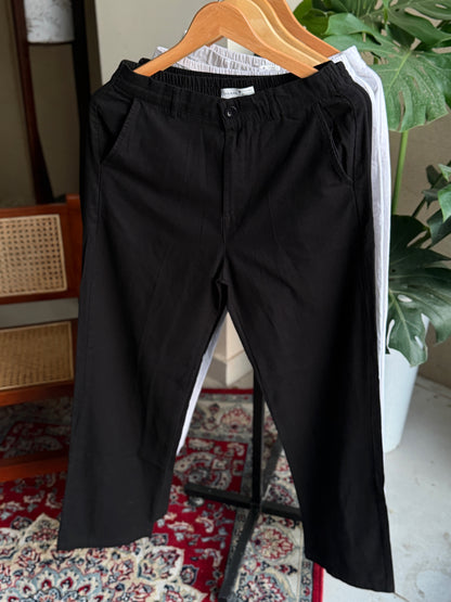 Black Linen Baggy Pant