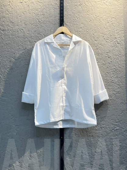White Linen Oversized Shirt