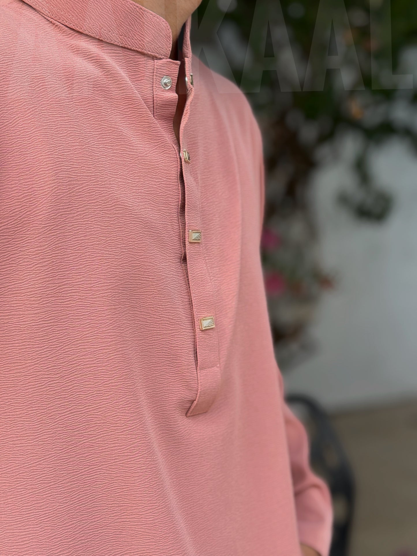 AajKaal Peach Pink Minimul Panjabi