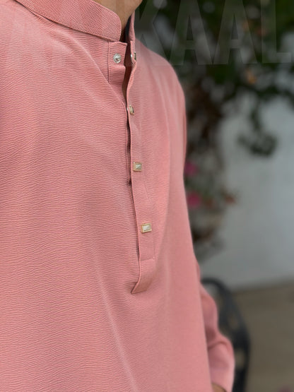 AajKaal Peach Pink Minimul Panjabi