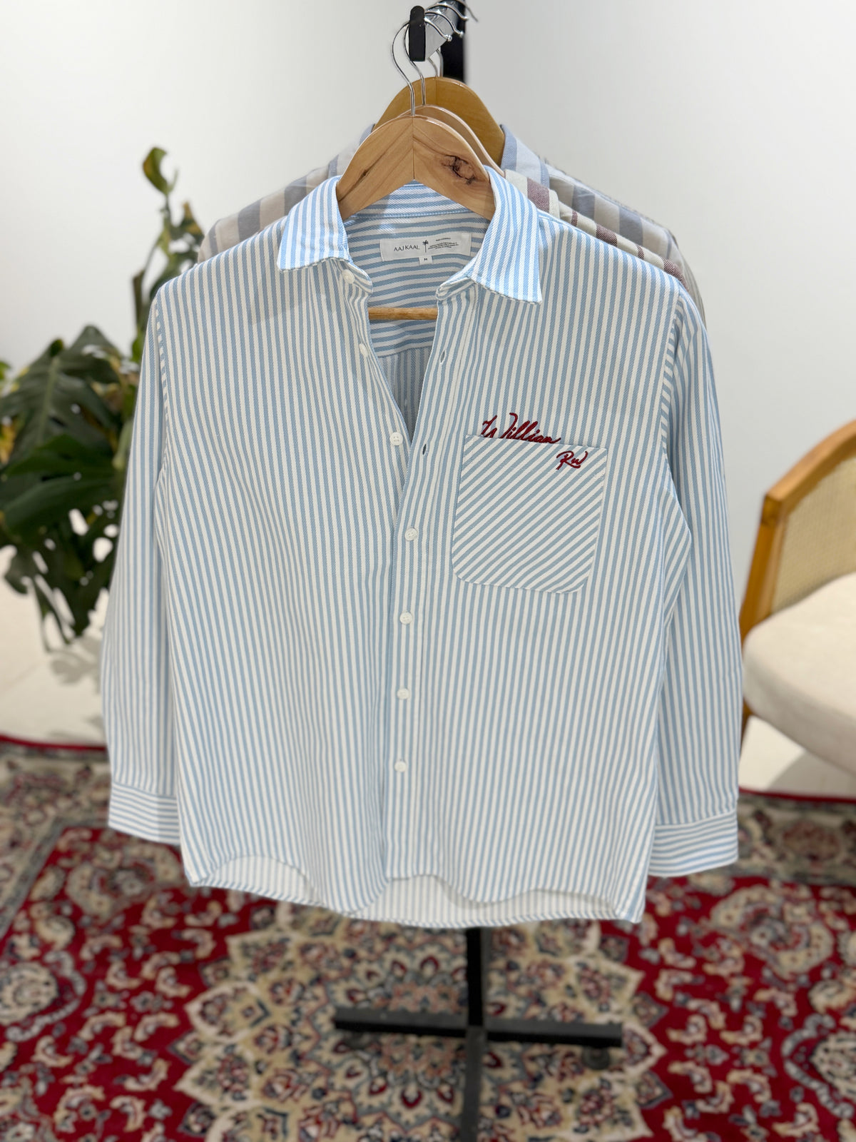The William RW Shirt  -  Powder Blue Stripe