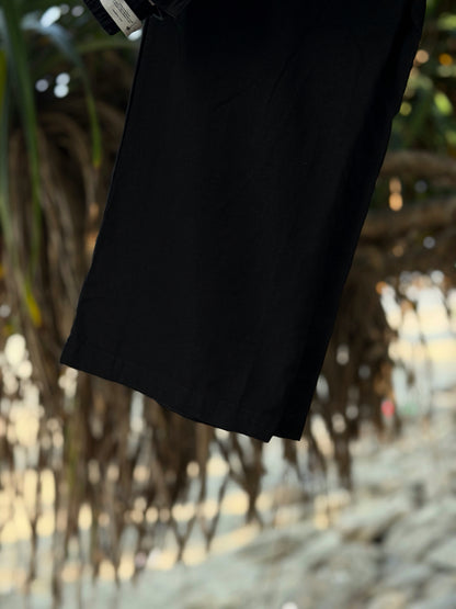 Black Linen Baggy Pant