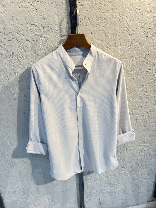 Offwhite Band Collar Full Sleeve Shirt