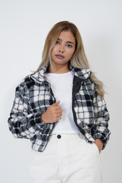 Femme Plaid Crop Jacket