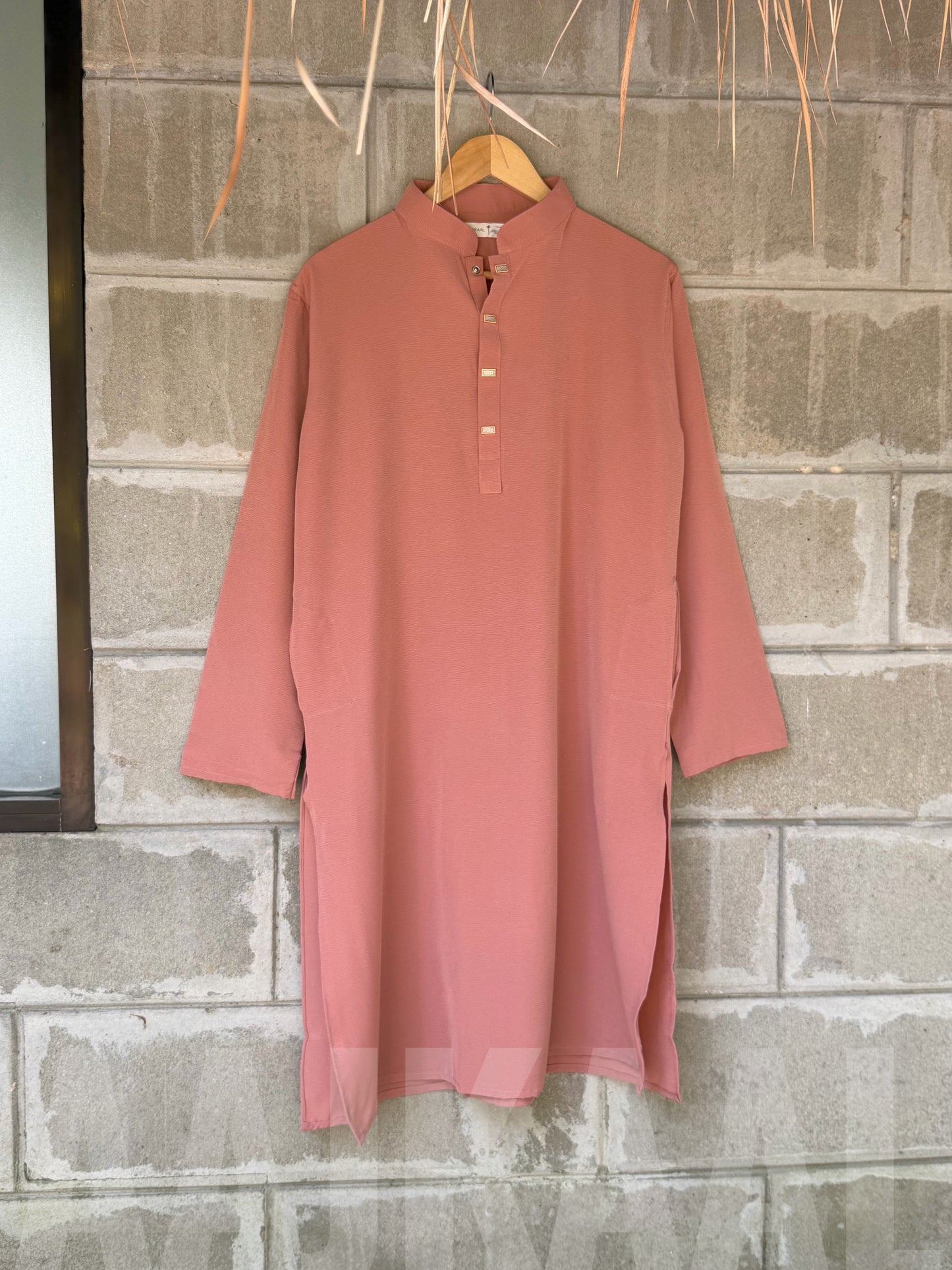 AajKaal Peach Pink Minimul Panjabi