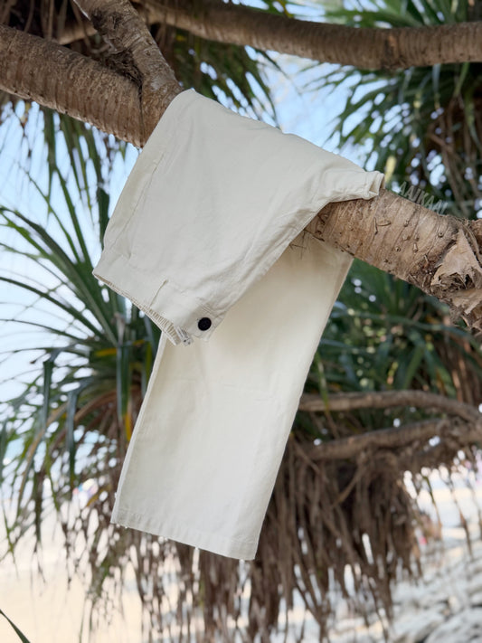 White Linen Baggy Pant