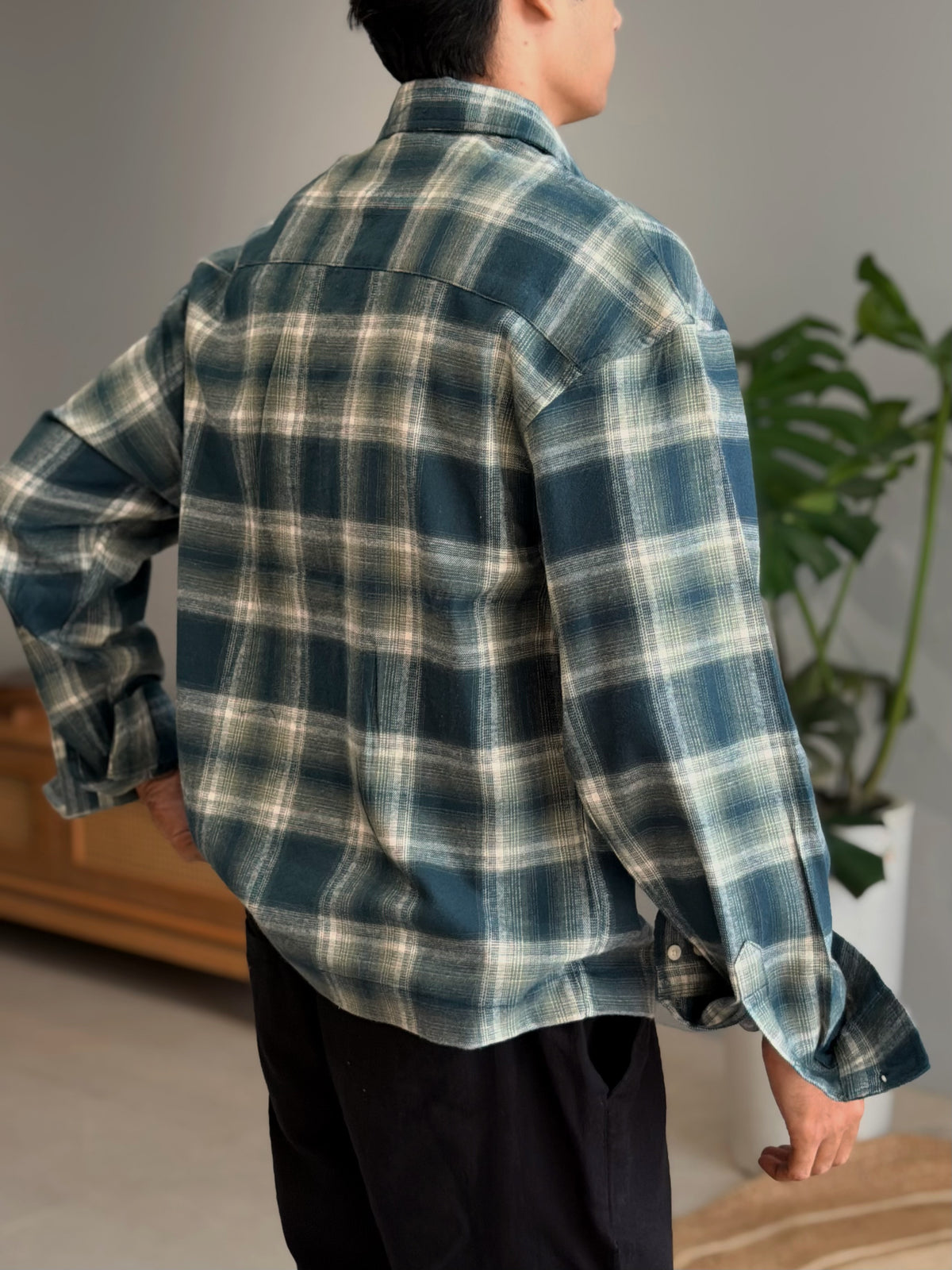 Aajkaal Flannel Shacket  - Urban Green Check.