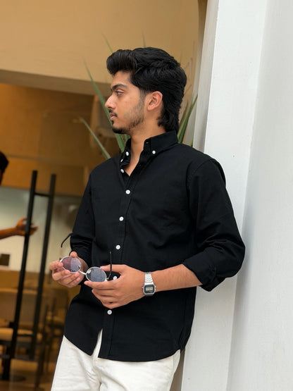 Oxford Black Full Sleeve Shirt